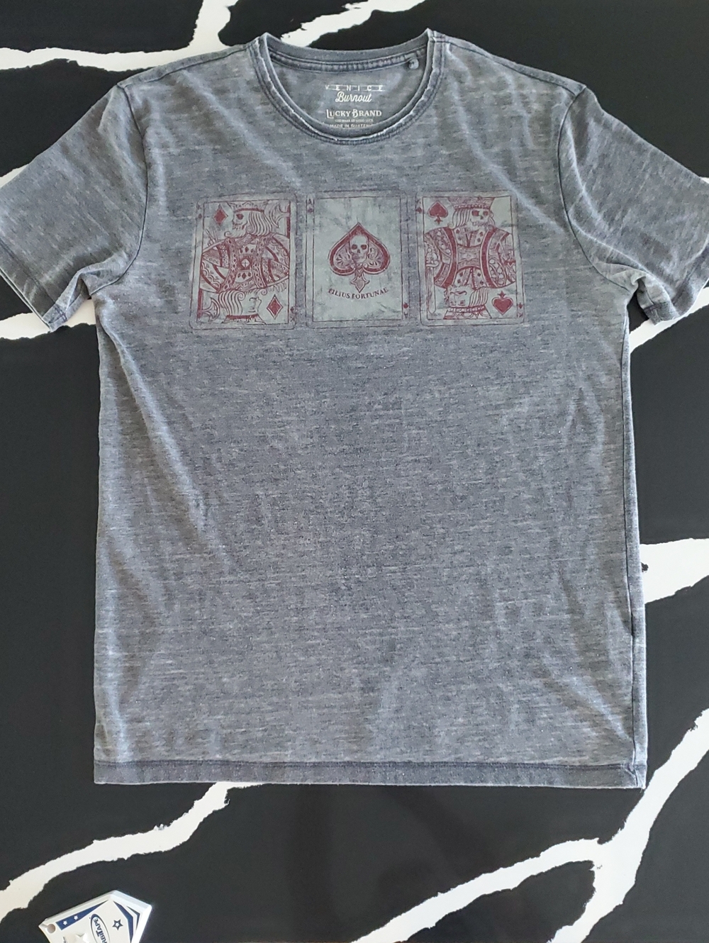 Lucky Brand- Venice Burn Out Super Soft Mens Sz Med. Tee